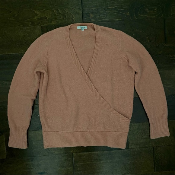 Madewell Faux Wrap Pullover Sweater - Picture 2 of 5